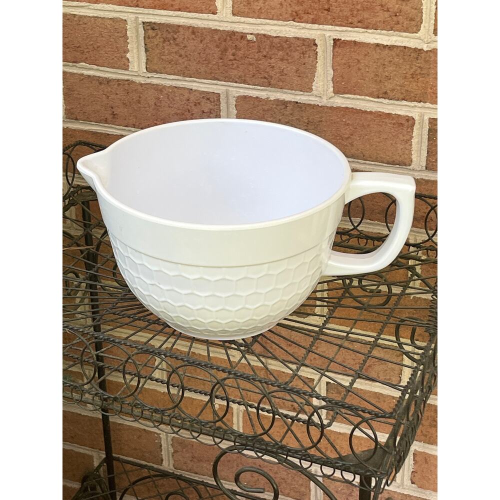 Shabby Chic Batter Bowl Honeycomb Pattern 100% Melamine LARGE